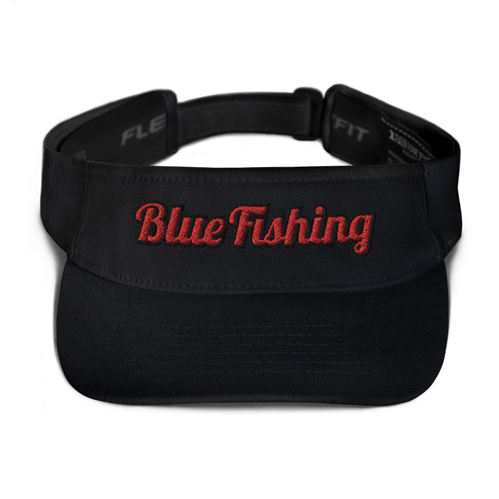 Blue Fishing Visor Red Logo