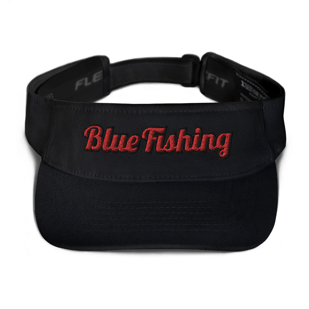 Blue Fishing Visor 3D Red Logo