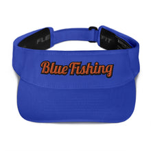 Load image into Gallery viewer, Blue Fishing Visor Orange Logo