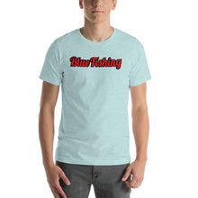 Load image into Gallery viewer, Blue Fishing T-Shirt Short-Sleeve Unisex Red Logo Man Woman