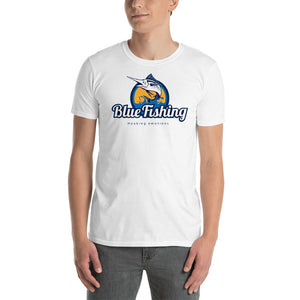 Blue Fishing T-Shirt Short-Sleeve Unisex Classic Logo Man Woman