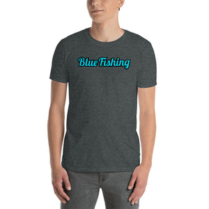 Blue Fishing T-Shirt Short-Sleeve Unisex Blue Logo Man Woman