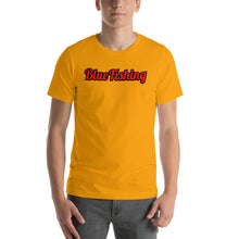 Load image into Gallery viewer, Blue Fishing T-Shirt Short-Sleeve Unisex Red Logo Man Woman