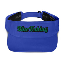 Load image into Gallery viewer, Blue Fishing Visor Green Logo
