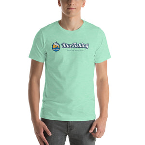 Blue Fishing T-Shirt Short-Sleeve Unisex Blue Fishing Logo Man Woman