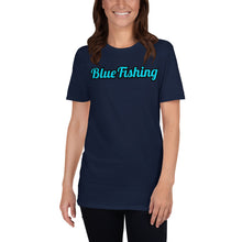 Load image into Gallery viewer, Blue Fishing T-Shirt Short-Sleeve Unisex Blue Logo Man Woman