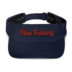 Blue Fishing Visor Red Logo