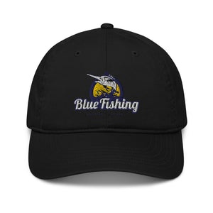 Blue Fishing Hat Cap Organic Dad