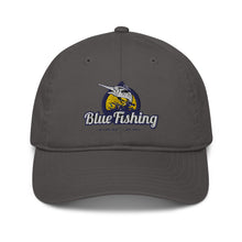 Load image into Gallery viewer, Blue Fishing Hat Cap Organic Dad