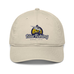 Blue Fishing Hat Cap Organic Dad