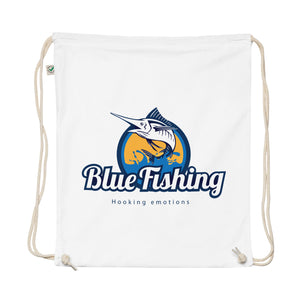 Blue Fishing Bag Organic Cotton Drawstring