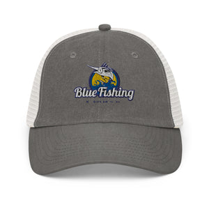 Blue Fishing Hat Cap Pigment-dyed