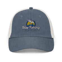 Load image into Gallery viewer, Blue Fishing Hat Cap Pigment-dyed
