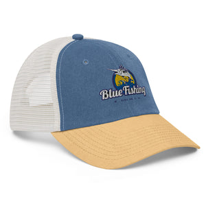 Blue Fishing Hat Cap Pigment-dyed