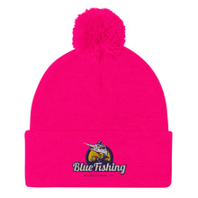 Load image into Gallery viewer, Blue Fishing Hat Cap Pom-Pom Beanie