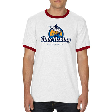 Blue Fishing Unisex Ringer T-shirt