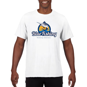 Blue Fishing Performance Unisex Crewneck T-shirt