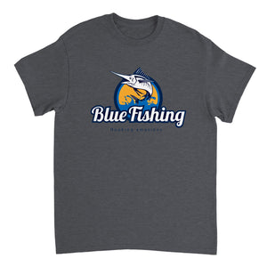 Blue Fishing Heavyweight Unisex Crewneck T-shirt