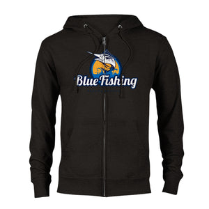 Blue Fishing Sweater Unisex zip hoodie