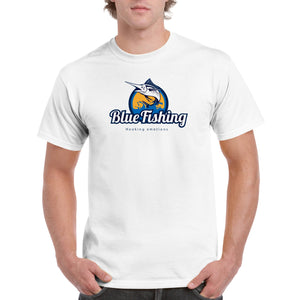 Blue Fishing Heavyweight Unisex Crewneck T-shirt