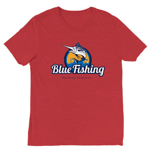 Blue Fishing Triblend Unisex Crewneck T-shirt