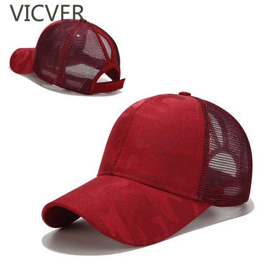 Women Ponytail Baseball Cap Summer Mesh Trucker Hats Print Breathable Sports Caps Female Casual Snapback Dad Hat Quick Dry