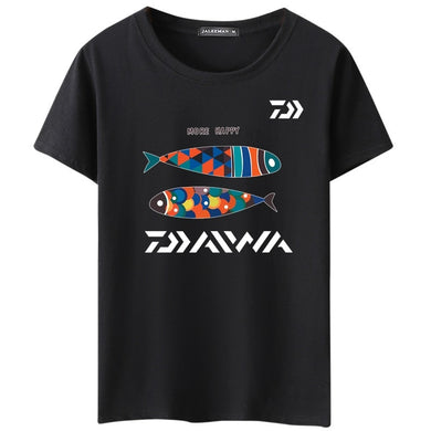 Daiwa Fishing T-Shirts Jersey Short Sleeve Cotton Fishermen Angling Carp Trout Bass Anti-UV Quick Dry Breathable Clothing