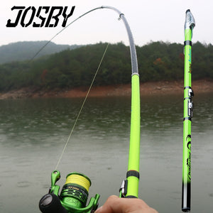 JOSBY Carbon Fiber Rock Fishing Rod Telescopic feeder pole Spinning Carp Portable travel ultralight 3.6M 4.5M 5.4M 6.3M NEW
