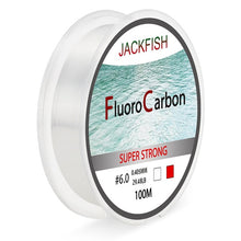 Load image into Gallery viewer, JACKFISH 100M Fluorocarbon Fishing Line  red/clear two colors 4-32LB Carbon Fiber Leader Line  fly fishing line pesca