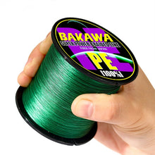 Load image into Gallery viewer, BAKAWA  4 Braided Fishing Line   Length:300m/330yds  Diameter:0.2mm-0.42mm,size:10-85lb Japan PE braided line  Floating Line