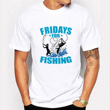Load image into Gallery viewer, Men T-shirt Summer Casual Short Sleeve O-neck Streetwear Outdoor Tees Harajuku Weekend Funny Fishing Print T Shirts Male