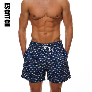 ESCATCH Swim Shorts Mens Swimming Shorts Boardshorts Men Board Beach Short Quick Dry Male Bermuda Surf Swimwewar Suit
