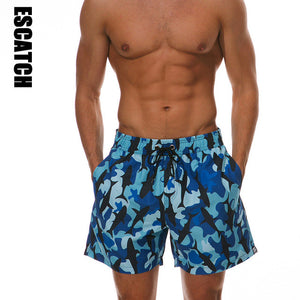 ESCATCH Swim Shorts Mens Swimming Shorts Boardshorts Men Board Beach Short Quick Dry Male Bermuda Surf Swimwewar Suit
