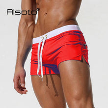 Load image into Gallery viewer, ALSOTO Summer New Quick Dry Mens Swim Shorts Summer Board Surf Swimwear Beach Short Male Running Gym Man Plus Size Trunks