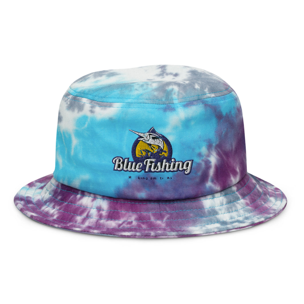 Blue Fishing Hat Cap Tie-Dye Bucket