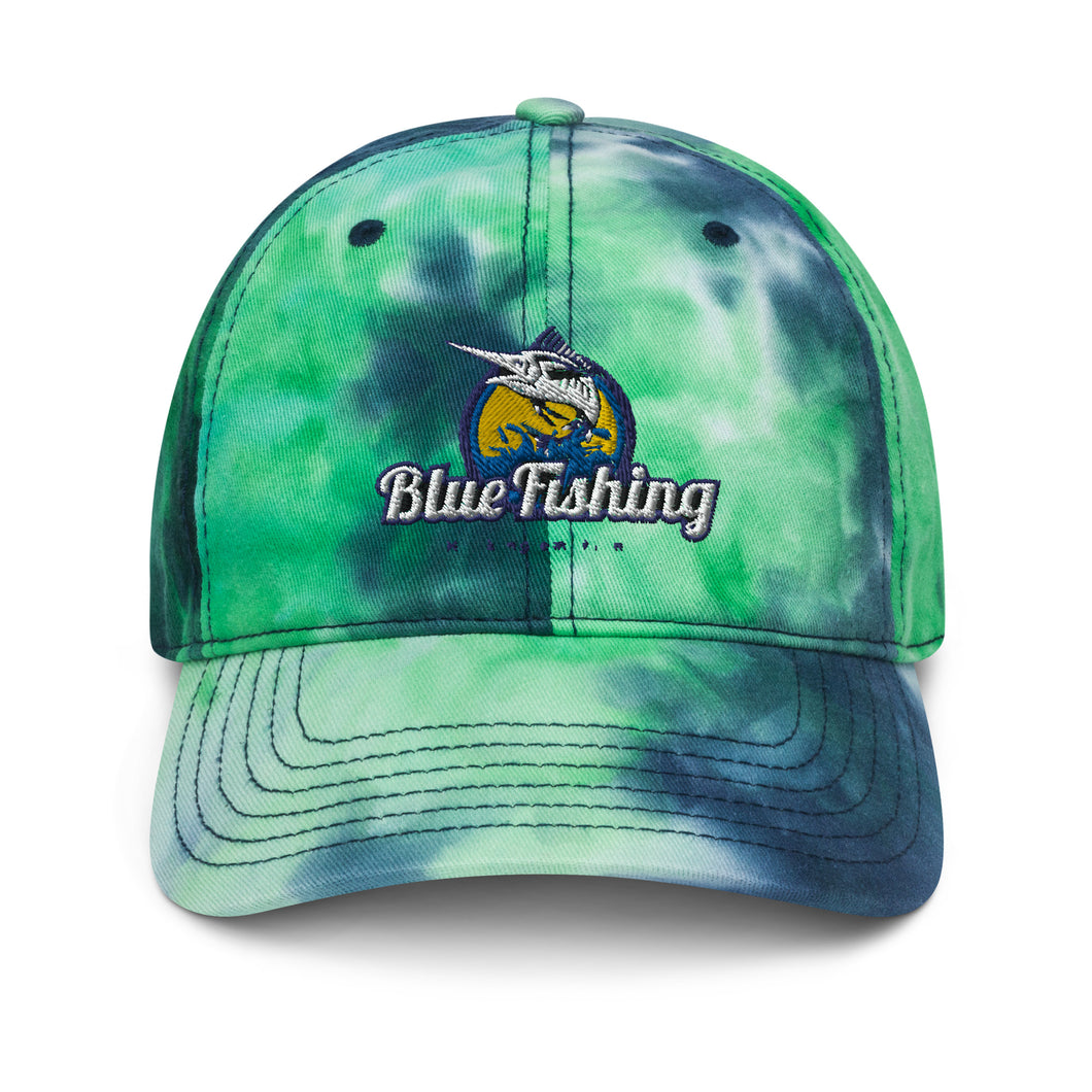 Blue Fishing Hat Cap Tie Dye
