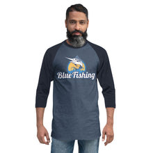 Load image into Gallery viewer, Blue Fishing 3/4 Sleeve Raglan