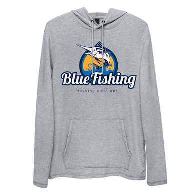 Blue Fishing Sweater Unisex Lightweight Hoodie