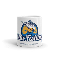 Load image into Gallery viewer, Blue Fishing White Glossy Mug